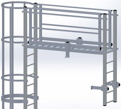 Échelle verticale fixe avec cage Self system