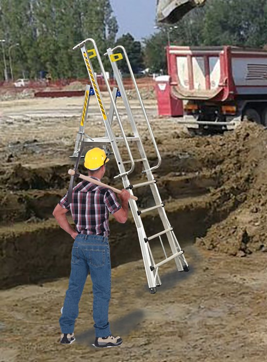 Abyss échelle pour l'accès aux camions, aux excavations