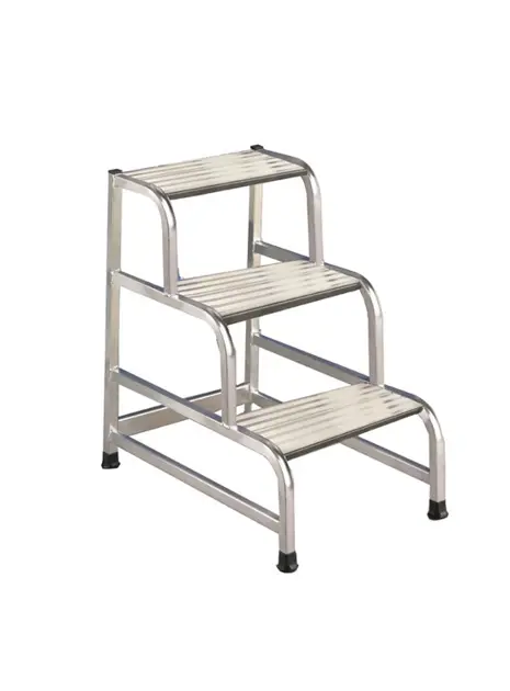Sgabello Scaletta Svelt 3 Gradini - In Alluminio, Piattaforma 70x52.5cm, Portata 150kg | Per Lavori Professionali E Domestici - Foto 4