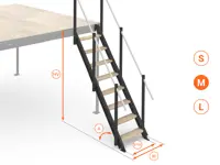 Scala Comoda 54° Gradini in legno