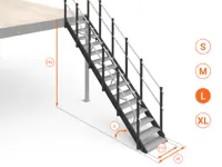 SOPPALCO IN ACCIAIO TL20 NERO CON SCALA COMODA
