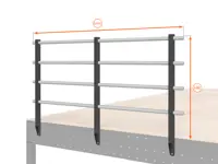 BALAUSTRA A 4 CORRIMANI ALTEZZA cm 100