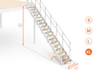 Scala Comoda 42° Gradini in Legno