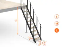 Scala Comoda 54° Gradini in legno