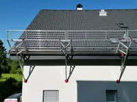 Parapetto temporaneo in alluminio per tetti inclinati
