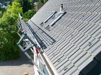 Parapetto temporaneo in alluminio per tetti inclinati