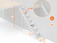 Scala salvaspazio per soppalchi 45°