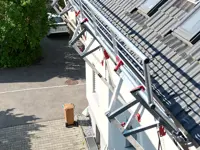 Parapetto temporaneo in alluminio per tetti inclinati