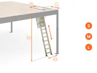 Scala retrattile in legno per soffitti