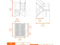 Scala Comoda 42° a U con pianerottolo 