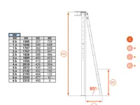 Scala verticale 80°