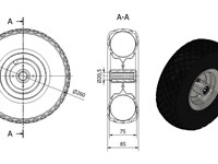 Ruota pneumatica rinforzata per carrello