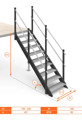 Scala Comoda 42° Gradini in Acciaio