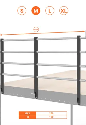 BALAUSTRA A 4 CORRIMANI ALTEZZA cm 100