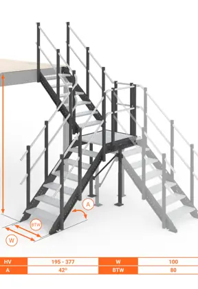 Scala Comoda 42° con pianerottolo 