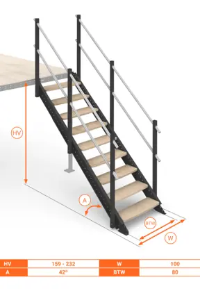 Scala Comoda 42° Gradini in Legno