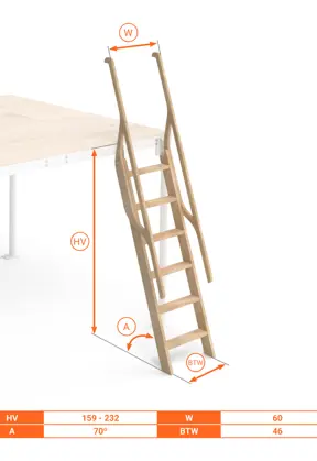 Scala in legno 70°