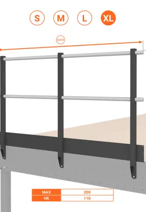 BALAUSTRA CON FERMAPIEDE ALTEZZA cm 110