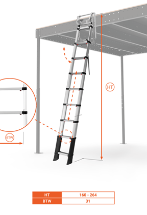 Scala retrattile per soppalchi LOFT