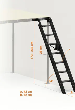 Scala salvaspazio per soppalchi 54°