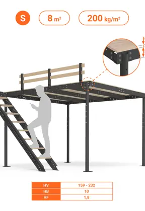 SOPPALCO IN ACCIAIO TS8 LOFTBED