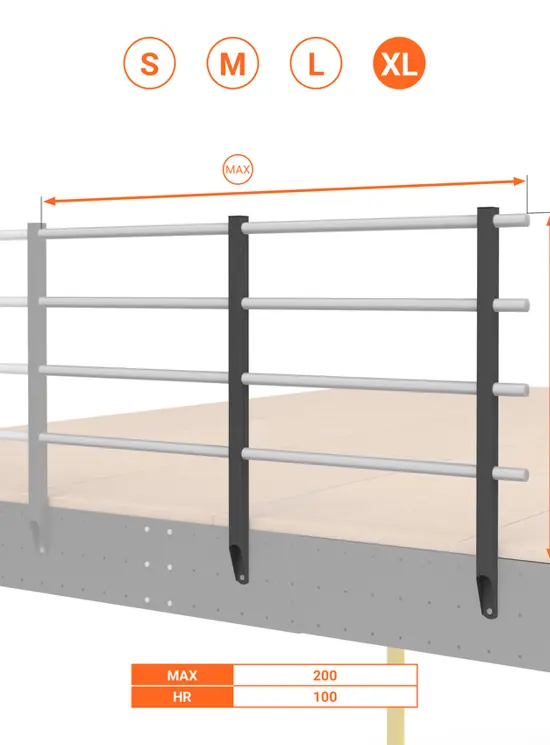BALAUSTRA A 4 CORRIMANI ALTEZZA cm 100