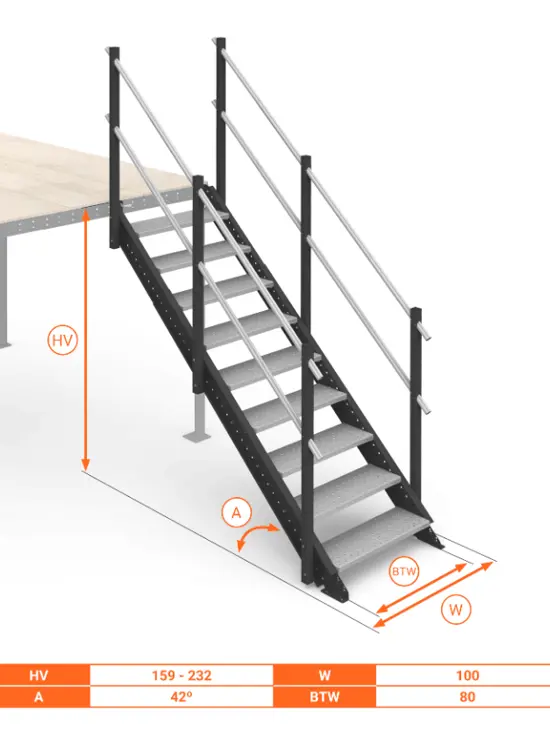 Scala Comoda 42° Gradini in Acciaio