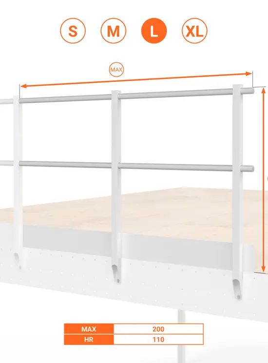BALAUSTRA CON FERMAPIEDE ALTEZZA cm 110