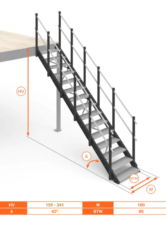 SOPPALCO IN ACCIAIO TL20 NERO CON SCALA COMODA