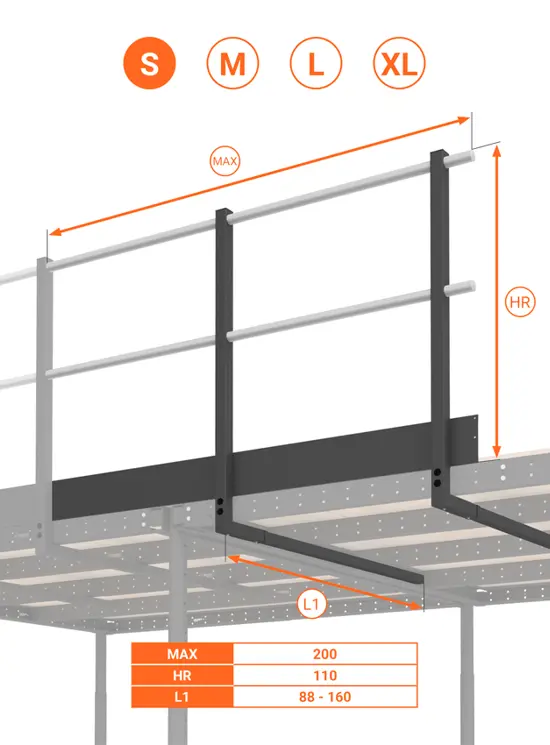 BALAUSTRA CON FERMAPIEDE ALTEZZA cm 110