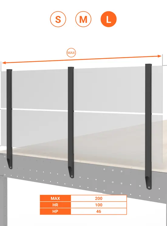 BALAUSTRA A PANNELLI ALTEZZA cm 100