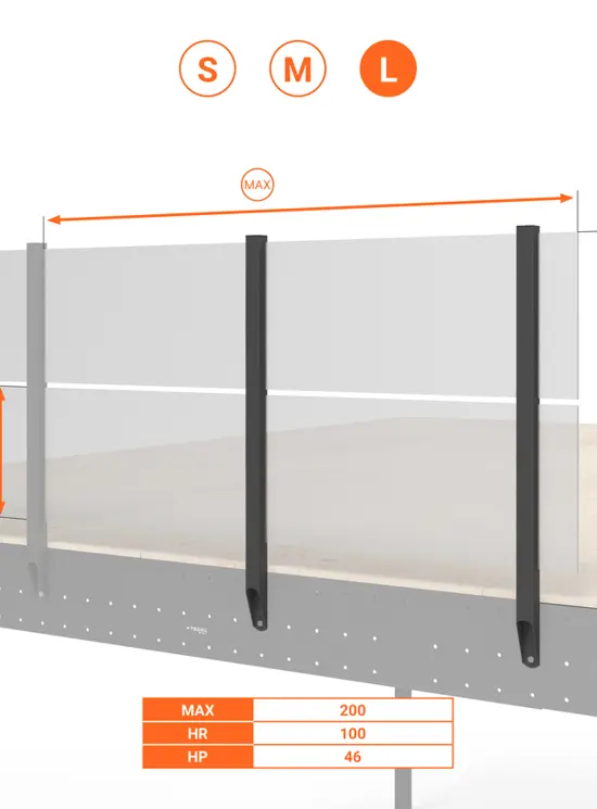 BALAUSTRA A PANNELLI ALTEZZA cm 100