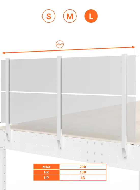 BALAUSTRA A PANNELLI ALTEZZA cm 100