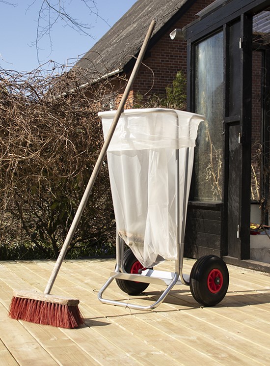 Carrello in acciaio per rifiuti
