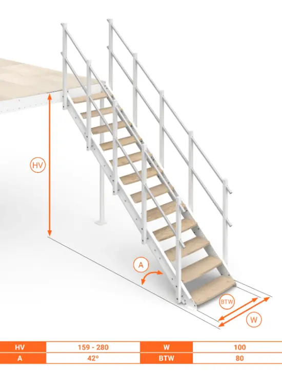 Scala Comoda 42° Gradini in Legno