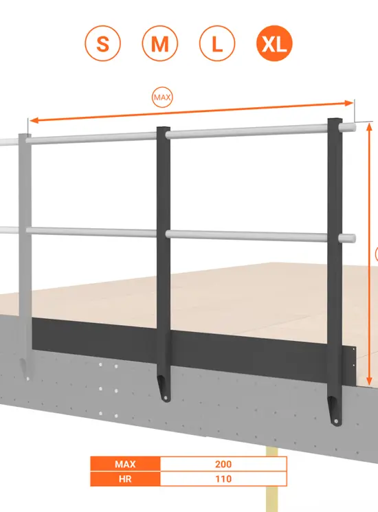 BALAUSTRA CON FERMAPIEDE ALTEZZA cm 110