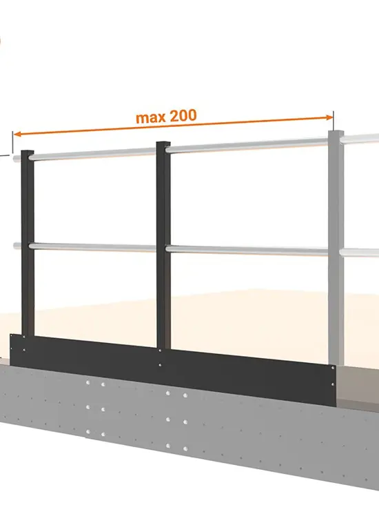 BALAUSTRA UNIVERSALE CON FERMAPIEDI cm 110