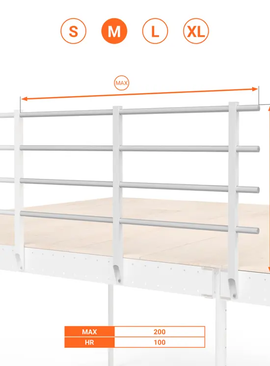 BALAUSTRA A 4 CORRIMANI ALTEZZA cm 100