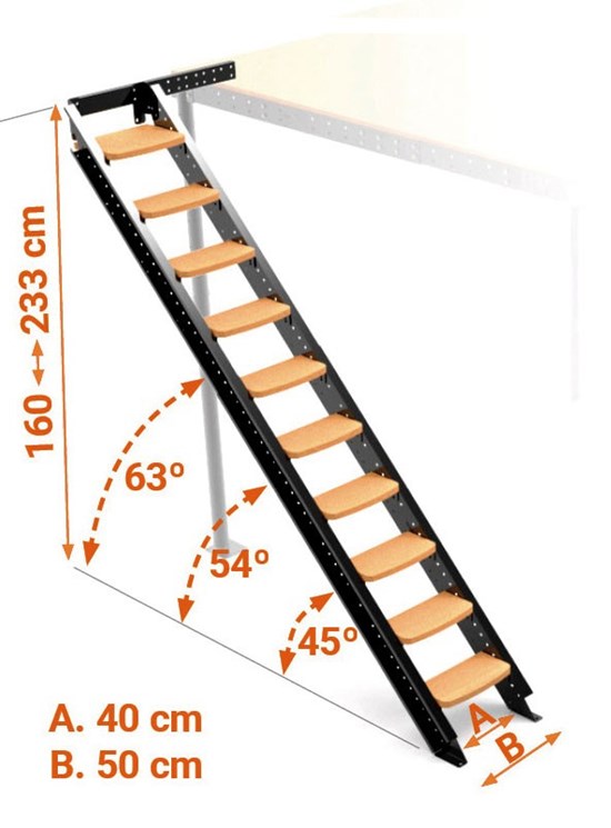 Scala Laterale da 45° a 63°