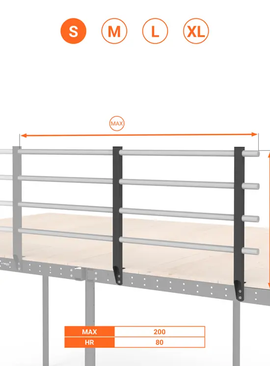 BALAUSTRA A 4 CORRIMANI ALTEZZA cm 80