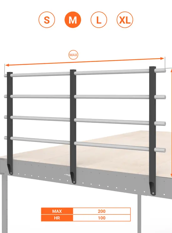 BALAUSTRA A 4 CORRIMANI ALTEZZA cm 100