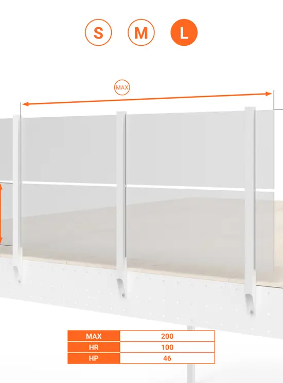 BALAUSTRA A PANNELLI ALTEZZA cm 100