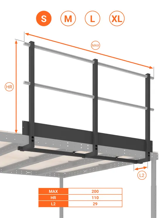BALAUSTRA CON FERMAPIEDE ALTEZZA cm 110