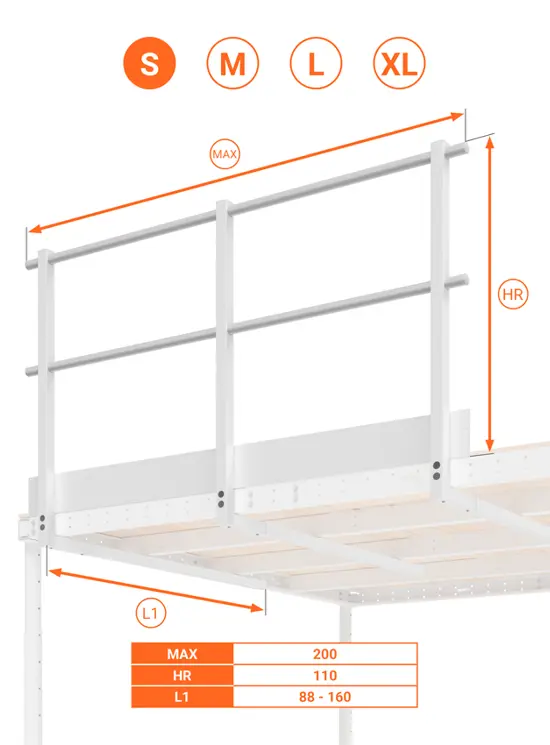 BALAUSTRA CON FERMAPIEDE ALTEZZA cm 110