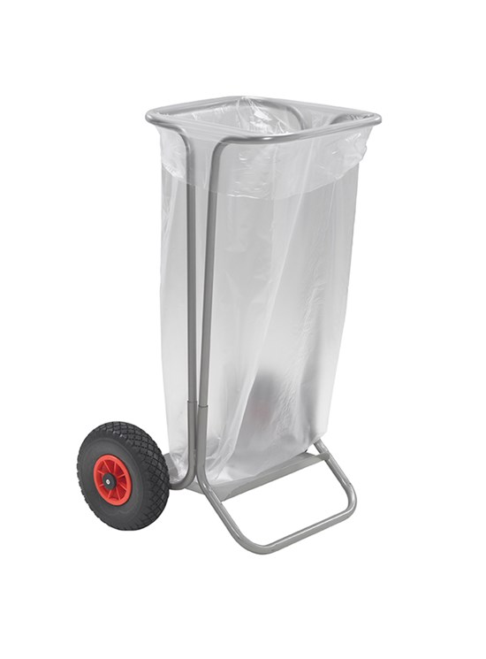 Carrello in acciaio per rifiuti