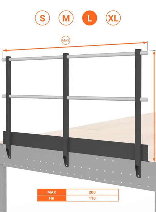 BALAUSTRA CON FERMAPIEDE ALTEZZA cm 110