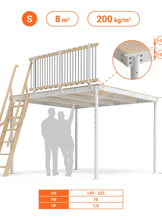 SOPPALCO IN ACCIAIO TS8 SCALA LEGNO