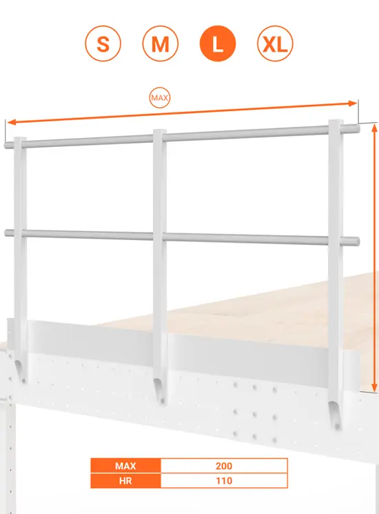BALAUSTRA CON FERMAPIEDE ALTEZZA cm 110