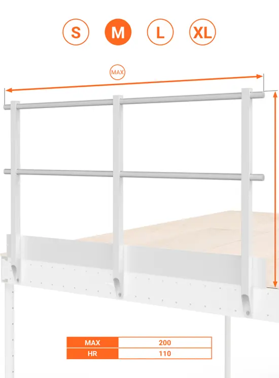 BALAUSTRA CON FERMAPIEDE ALTEZZA cm 110