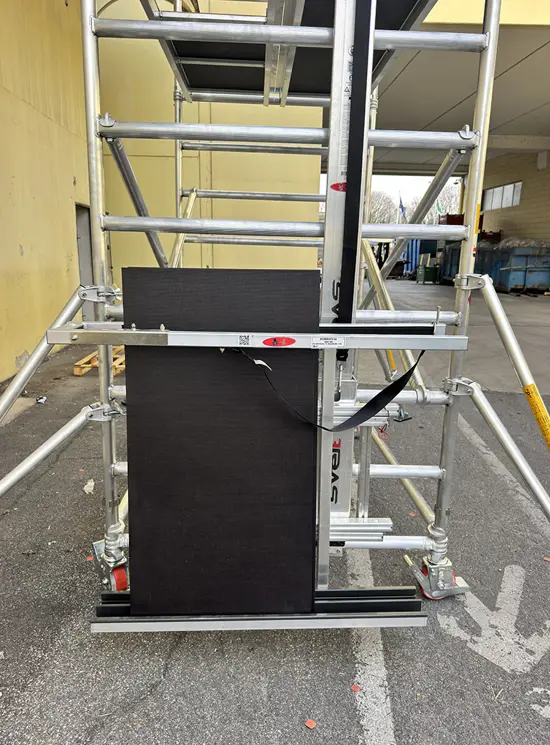 Trabattello Tempo Shuttle con sistema di sollevamento per pannelli fotovoltaici